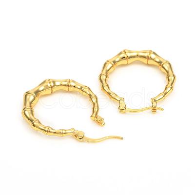 Brass Hoop Earrings EJEW-F250-08-G-1