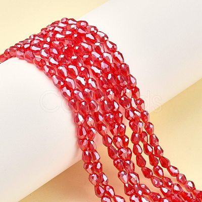 Electroplate Glass Beads Strands EGLA-R008-6x4mm-9-1