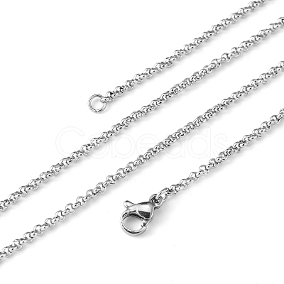 Tarnish Resistant 304 Stainless Steel Necklaces Unisex Rolo Chain Necklaces NJEW-507L-6-1