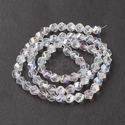 Electroplate Glass Beads Strands X-EGLA-R031-8mm-10-1