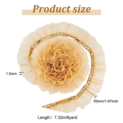 Polyester Organza Ruffled Trimming DIY-WH0430-115-1