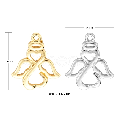 6Pcs 2 Colors Brass Pendants KK-FS0001-03M-1