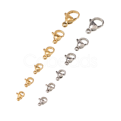 304 Stainless Steel Lobster Claw Clasps STAS-CJ0006-06-1