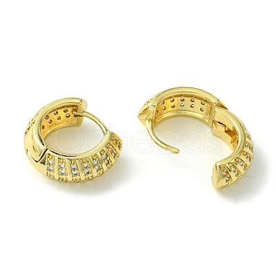 Brass with Cubic Zirconia Hoop Earrings EJEW-K267-09G-1