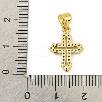 Rack Plating Brass Pave Cubic Zirconia Pendants KK-U029-02G-05-1