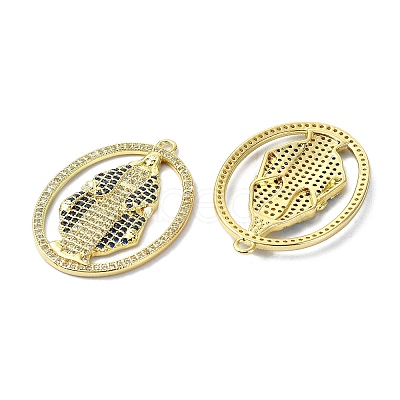 Rack Plating Brass Micro Pave Cubic Zirconia Pendants KK-R157-14E-G-1