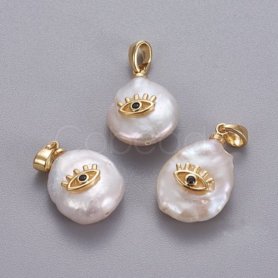 Natural Cultured Freshwater Pearl Pendants KK-L187-08G-1