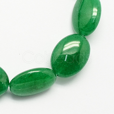 Flat Oval Gemstone Natural Malaysia Jade Stone Beads Strands G-S113-19-1