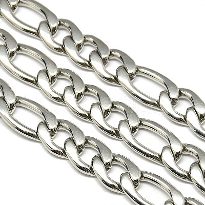 Tarnish Resistant 3.28 Feet Stainless Steel Figaro Chains X-STAS-M032-45P-3mm-1