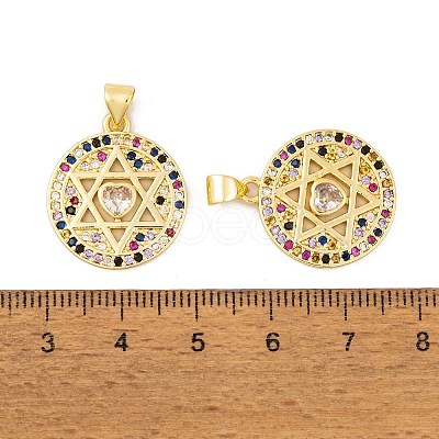 Brass Micro Pave Cubic Zirconia Pendants KK-E108-26G-1