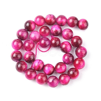 Natural Rose Tiger Eye Beads Strands G-G099-6mm-12-1