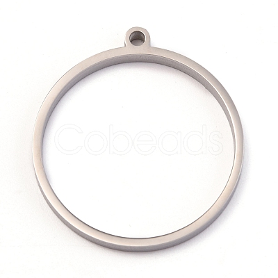 Tarnish Resistant 304 Stainless Steel Open Back Bezel Polishing Pendants STAS-K208-15P-1