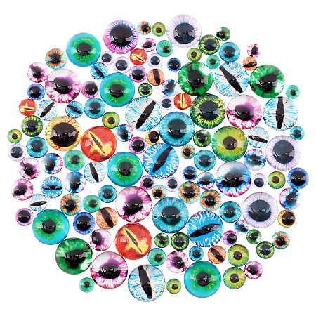 PandaHall Elite 120Pcs 4 Style Glass Cabochons GGLA-PH0001-10-1