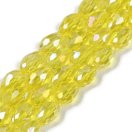 Transparent Electroplate Glass Beads Strands EGLA-N013-T8mm-B26-1