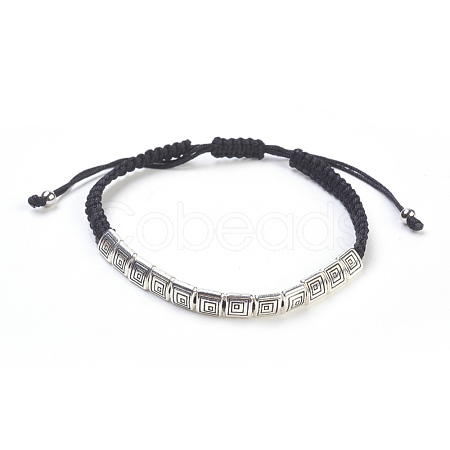 Tibetan Style Alloy Braided Bead Bracelets BJEW-JB03782-1