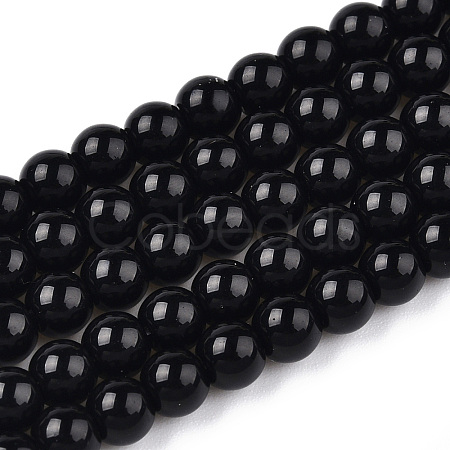Opaque Solid Color Glass Beads Strands GLAA-T032-P4mm-01-1