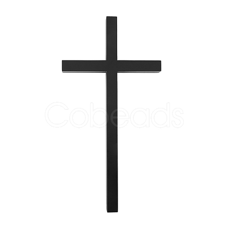 Rubber Wood Cross Wall Decoration AJEW-WH0083-31-1