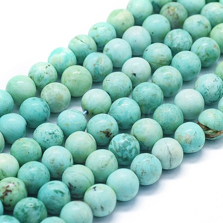 Natural Peruvian Turquoise(Jasper) Beads Strands G-E561-11-8mm-AA-1