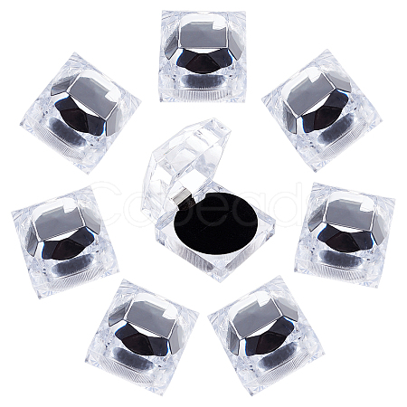 CHGCRAFT Transparent Plastic Ring Boxes OBOX-CA0001-004B-1
