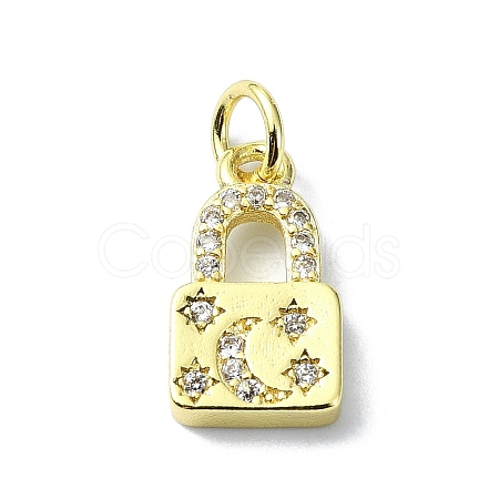 Brass Micro Pave Claer Cubic Zirconia Charms KK-H475-50G-06-1