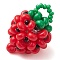 Seed Beads Beaded Charms, Strawberry Pendants, FireBrick, 27x28x28mm, Hole: 5.5mm