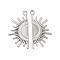 Non-Tarnish 304 Stainless Steel Pendants, Half Sun Charm, Stainless Steel Color, 33x18x1.5mm, Hole: 3mm