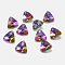 Faceted Glass Rhinestone Charms, Imitation Austrian Crystal, Triangle, Volcano, 11x12x6mm, Hole: 1.2mm