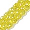 Transparent Electroplate Glass Beads Strands, AB Color Plated, Faceted, Teardrop, Yellow, 11.5x8mm, Hole: 1.2mm, about 55~57pcs/strand, 25.59''(65cm)