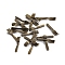 100Pcs Alloy Silverware Miniature Ornaments, Micro Landscape Home Dollhouse Accessories, Pretending Prop Decorations, Fork, Antique Bronze, 19x3x2mm