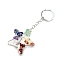 Gemstone Keychains, with Metal Split Rings, Star, 10cm