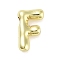 Rack Plating Brass Pendants, Long-Lasting Plated, Real 18K Gold Plated, Letter F, 21x13x5mm, hole: 3~4x2mm