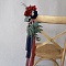 Cloth Artificial Flower, Wedding Chair Decorations, FireBrick, 250mm