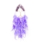 Teardrop with Tree of Life Natural Amethyst Chip Wind Chimes Pendant Decorations, with Feather, for Home Bedroom Hanging Decorations, Medium Purple, 600mm