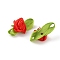 Polyester Rose Ornaments, for DIY Hair Accessories, Clothing Decoration, Costume, Red, 27.5~29x14~16x7.5mm