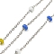 304 Stainless Steel Enamel Link Chains, Soldered, with Spool, Flat Round, Royal Blue, 2x1.5x0.5mm