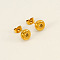 Chunk Letter 304 Stainless Steel Stud Earrings for Women, Real 18K Gold Plated, Letter O, 7.5~8.5x5~10.5mm