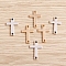 40Pcs Alloy Connector Charms, Religion Cross Links, Platinum & Golden, 18x12mm