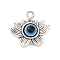 Tibetan Style Alloy Resin Pendants, Flower with Eye, Antique Silver, 17.5x19x6mm, Hole: 2.5mm