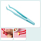 Plastic Tweezers, for DIY Craft, Scrapbooking, Cyan, 12cm