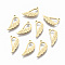 304 Stainless Steel Pendants, Wing, Real 14K Gold Plated, 12x5.5x1mm, Hole: 0.7mm