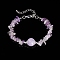 Natural Amethyst Chips Beaded Bracelets, Jewely for Women, 4-3/4 inch(12cm)