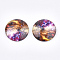 Starry Sky Pattern Printed Glass Cabochons, Half Round/Dome, Colorful, 25x6~6.5mm