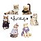 PVC Wall Stickers, Wall Decoration, Realistic Style, Cat Pattern, 260x680mm, 2pcs/set