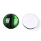 Glass Cabochons, Half Round with Evil Eye, Vertical Pupil, Green, 20x6.5mm