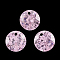 Cubic Zirconia Charms, Faceted, Flat Round, Pearl Pink, 4x2mm, Hole: 0.7mm