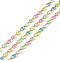 Ion Plating(IP) 304 Stainless Steel Dapped Chains, with Enamel with Spool, Unwelded, Mixed Color, 8.5x4x1.5mm