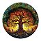 Wooden Puzzles, Children Intelligence Toys, Flat Round with Tree of Life, Colorful, 280mm