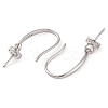 925 Sterling Silver Micro Pave Clear Cubic Zirconia Earring Hooks STER-U005-14P-2