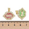 Rack Plating Brass Micro Pave Clear Cubic Zirconia Pendants KK-U032-23G-3