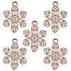 5Pcs Brass Micro Pave Clear Cubic Zirconia Pendants KK-SZ0005-05-1